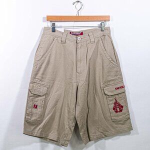 Ignition Embroidered Baggy Cargo Shorts Y2K 30 Hipster Skate Hip Hop  Please mak